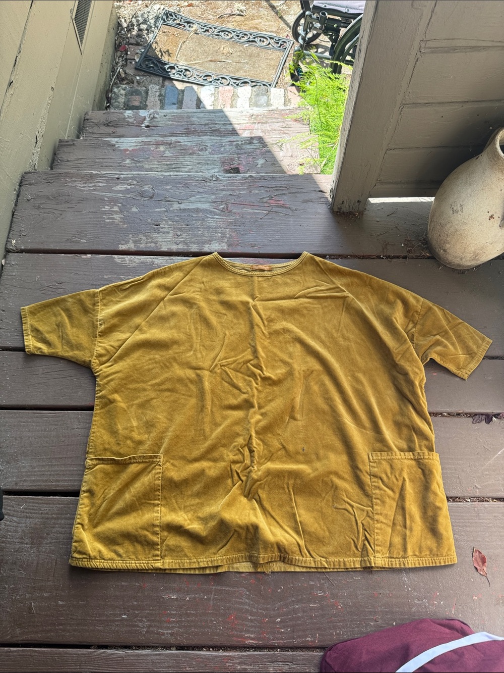 cut loose Mustard Yellow Short-Sleeve Pocket Top